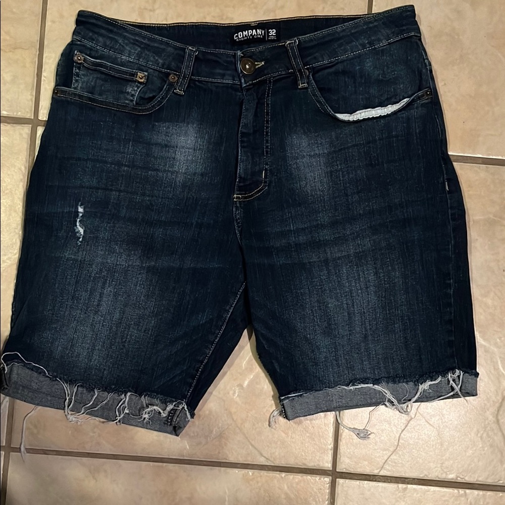 Dark Blue Denim Shorts